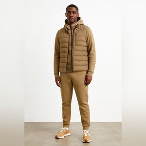 Tan Old Navy Dynamic Fleece Hybrid Puffer Size Large NWT